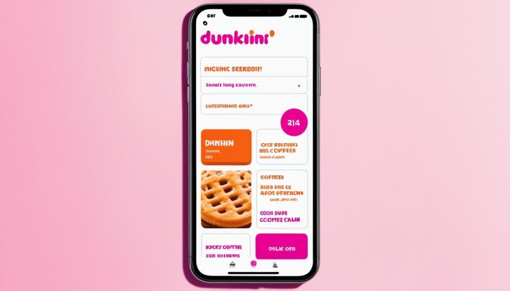 Ordering coffee at Dunkin app