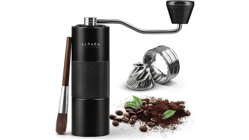alpaca themed manual coffee grinder