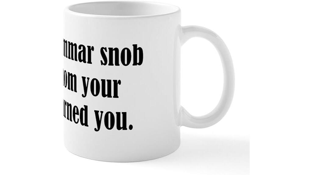 cafepress grammar snob mug