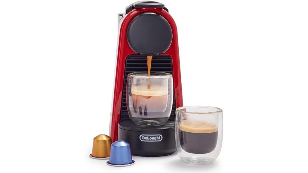 compact red nespresso machine