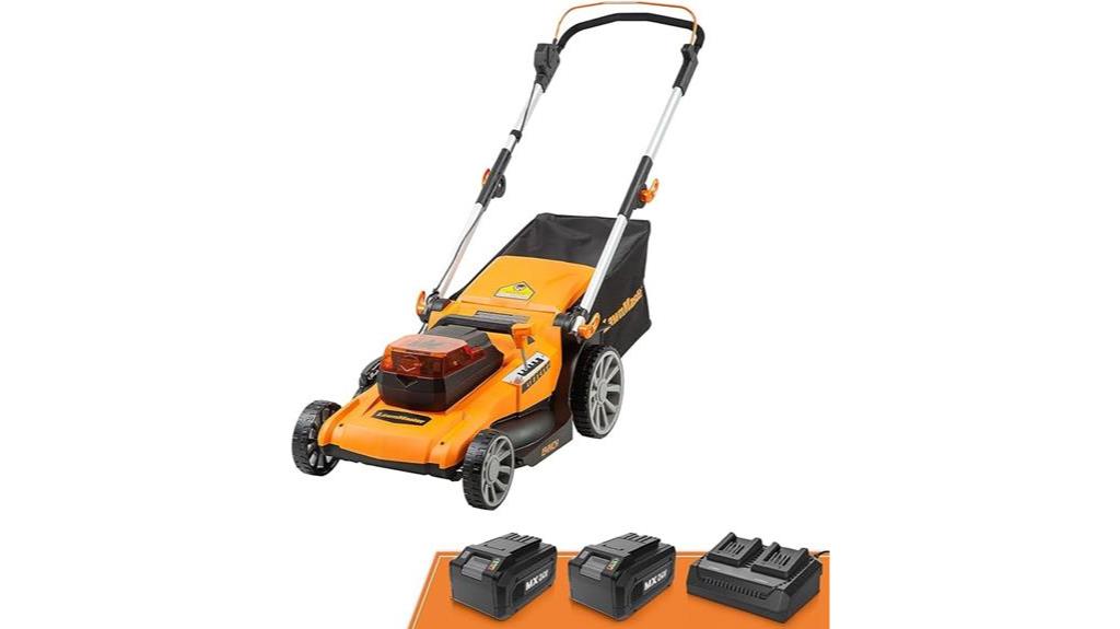 cordless mower with batteries