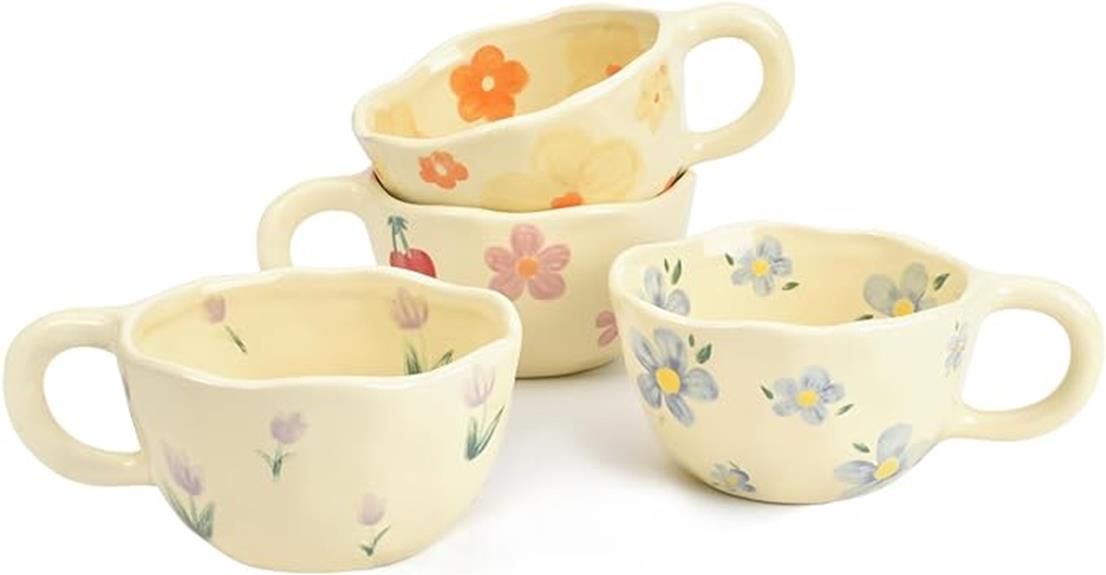 creative flower ceramic mugs