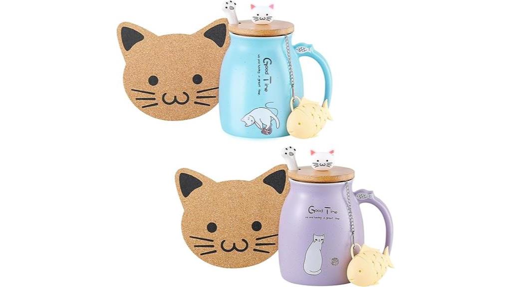 cute cat mug set