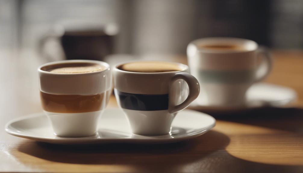 espresso cups weight range