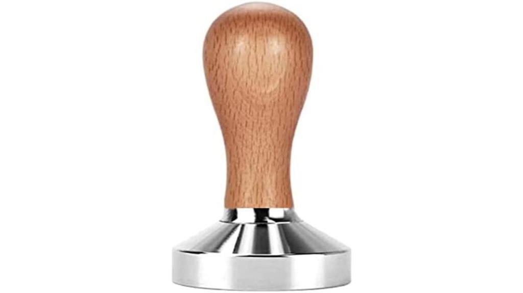 espresso tamper with wooden handle