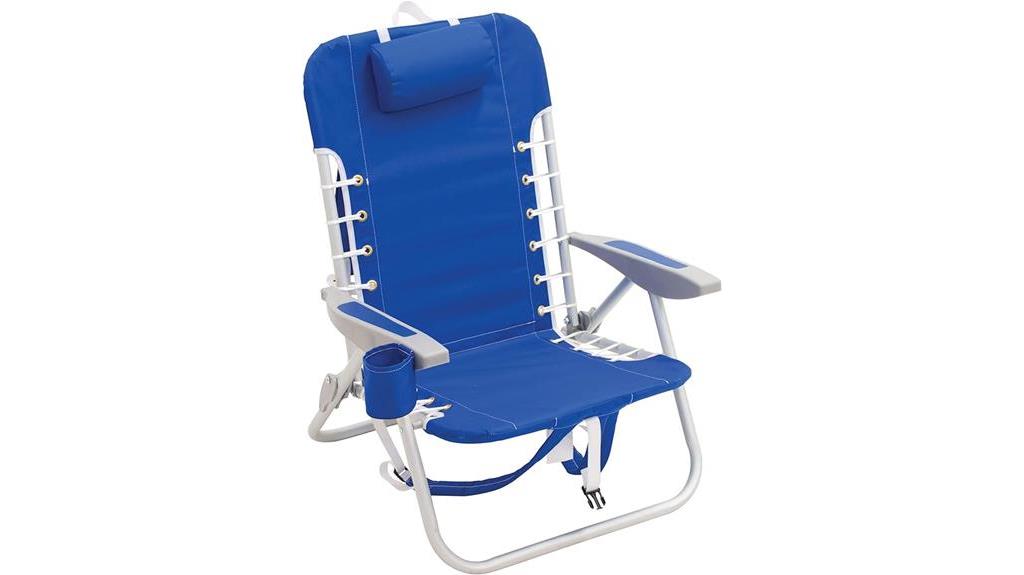 folding beach chair blue