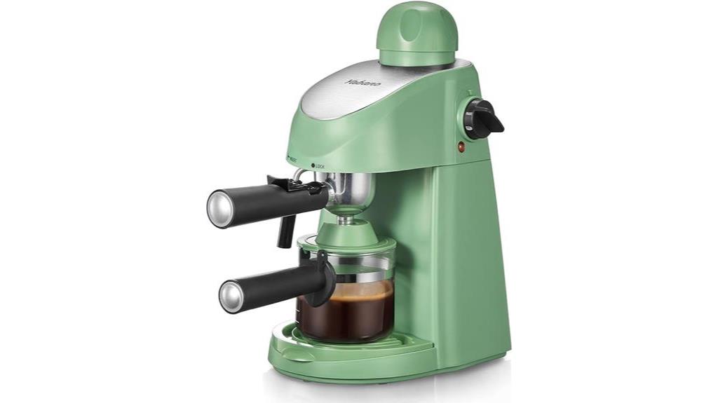 green espresso machine frother