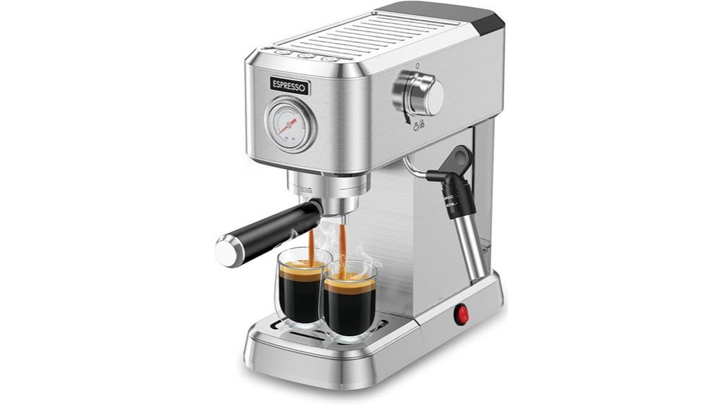 high pressure espresso machine with steam wand