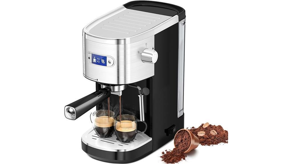 high pressure espresso maker with frothing wand
