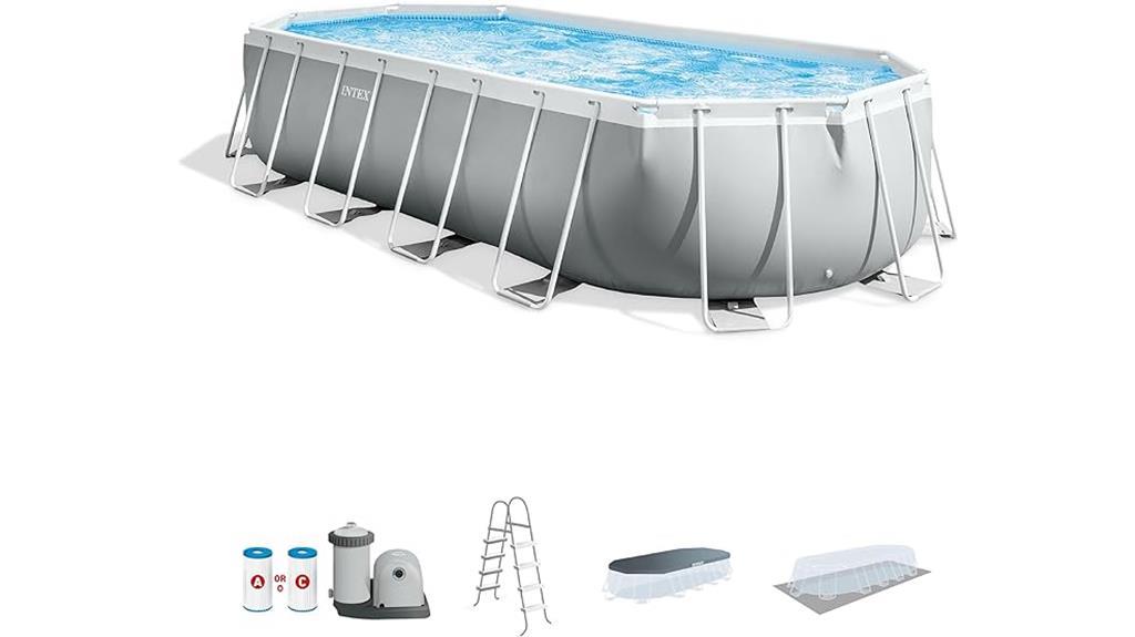 outdoor oval swimming pool