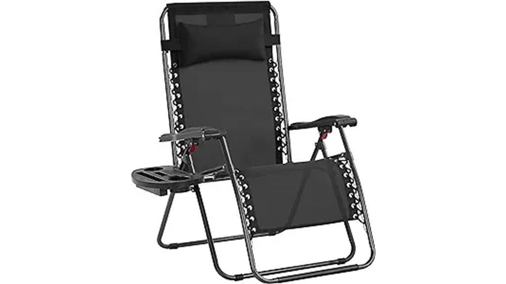 outdoor reclining chair with accessories