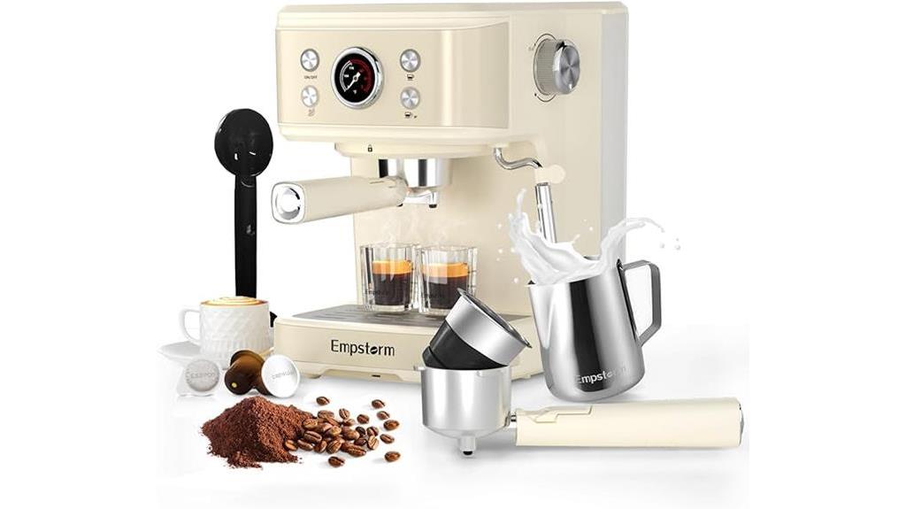 professional espresso machine with 20 bar pressure