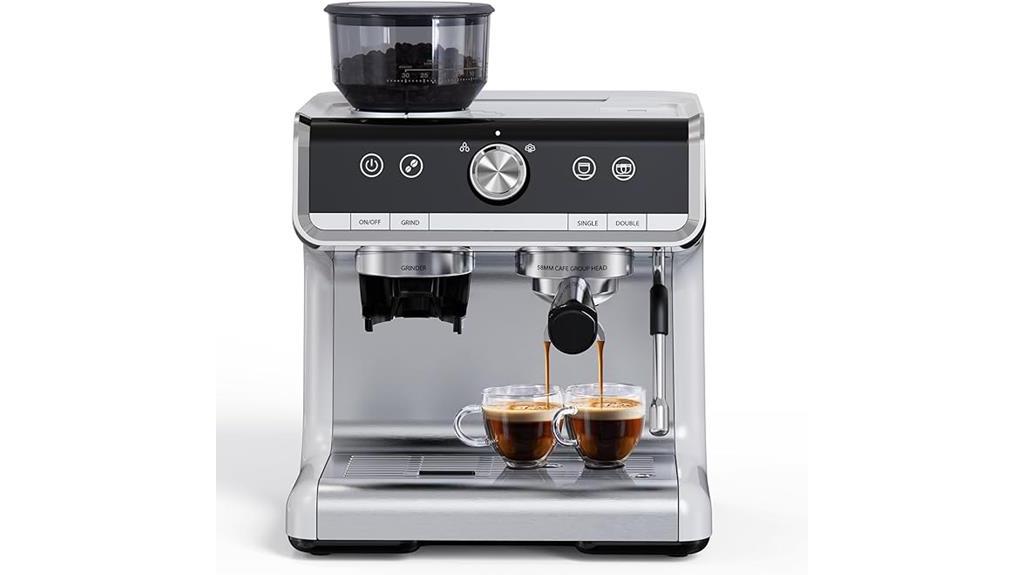 professional espresso maker with grinder