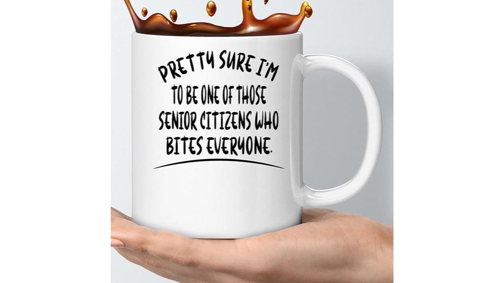 quirky senior coffee mug