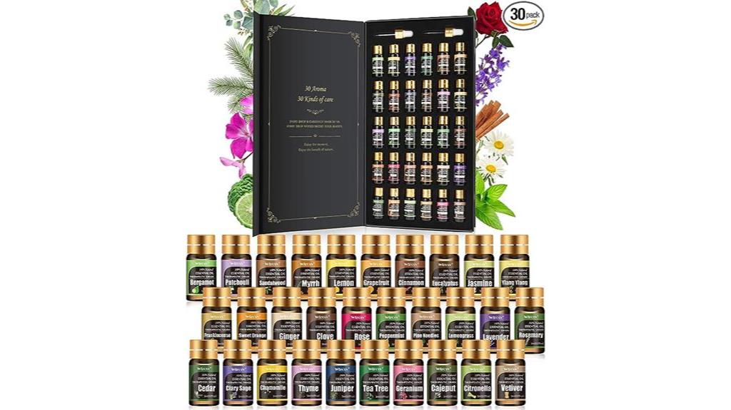 selection of 30 oils