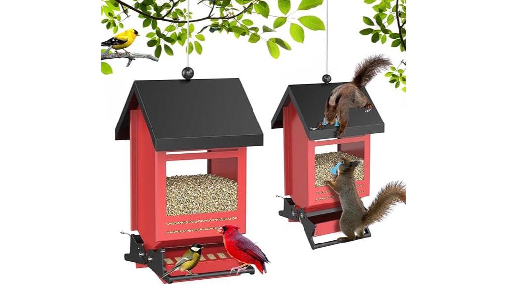 squirrel proof hanging bird feeder