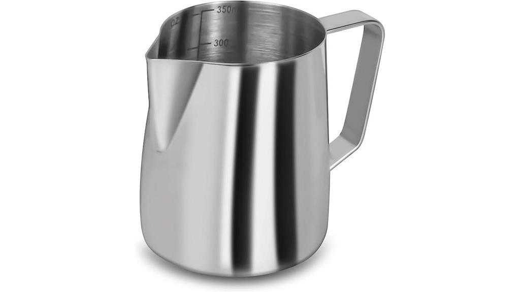 stainless steel frothing pitcher