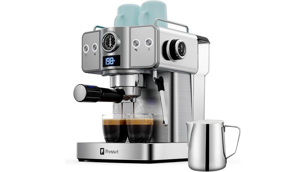 stylish espresso machine with frother