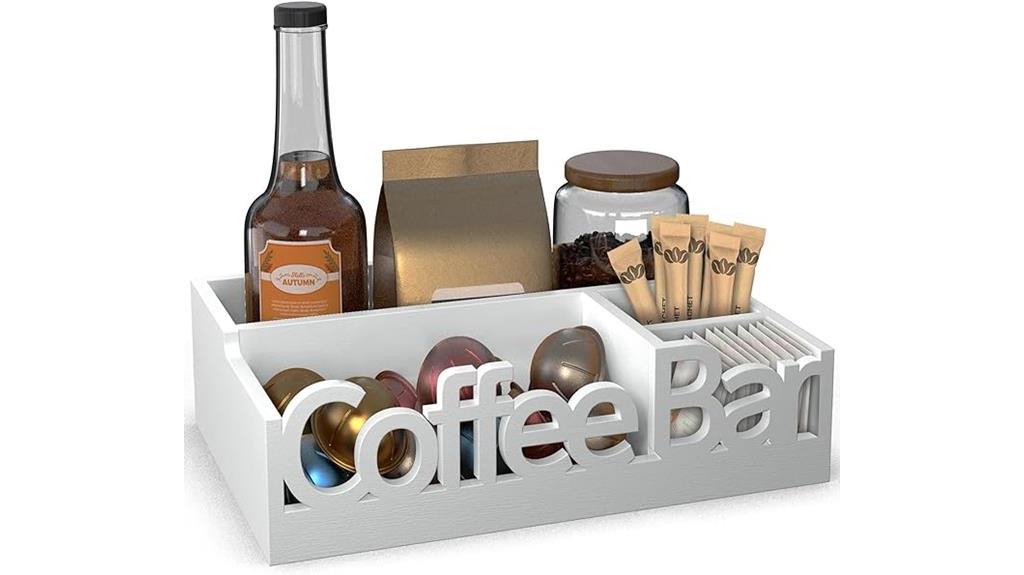 stylish wood coffee organizer