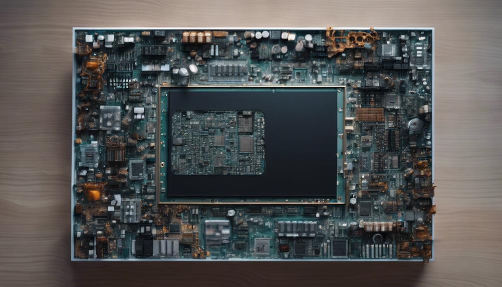 electronic parts within television