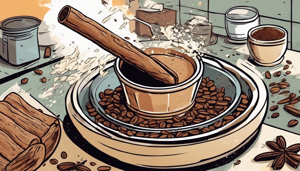 adding spices to coffee