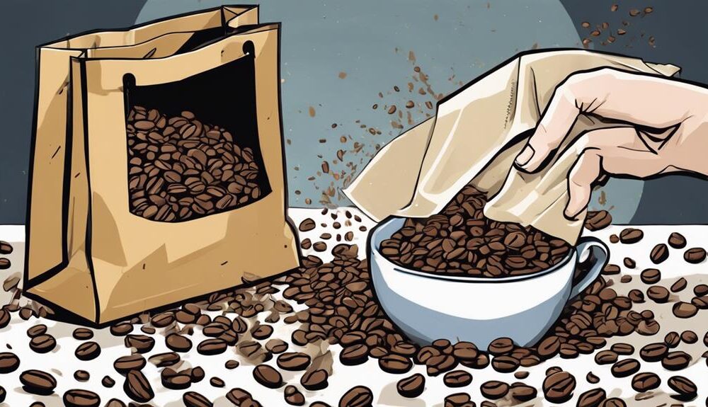 breaking coffee beans manually