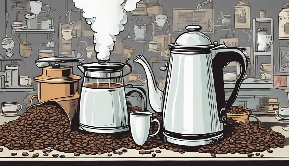 brewing coffee in pot