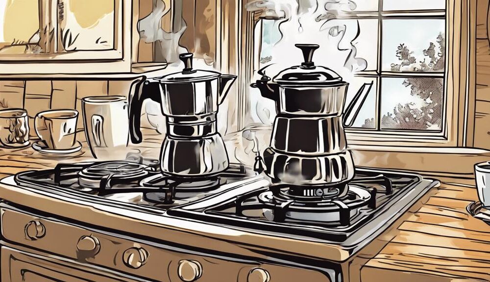 brewing coffee on stove