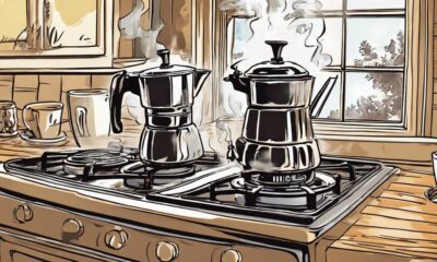 brewing coffee on stove