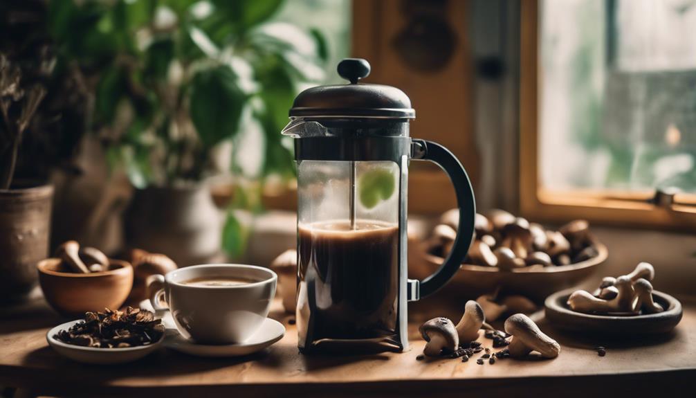 brewing mushroom infused coffee