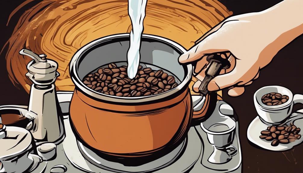 brewing traditional turkish coffee