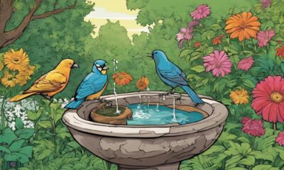 enhance garden with birdbaths