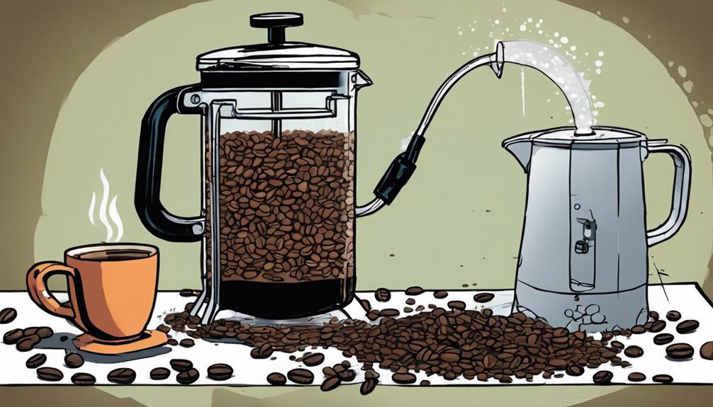 french press coffee brewing