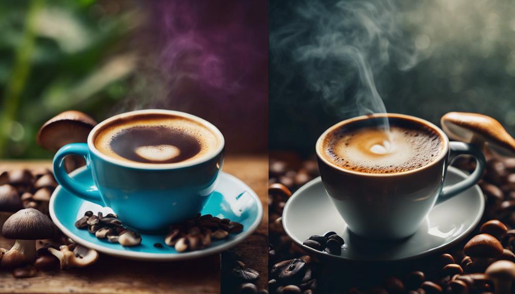 mushroom coffee versus regular coffee