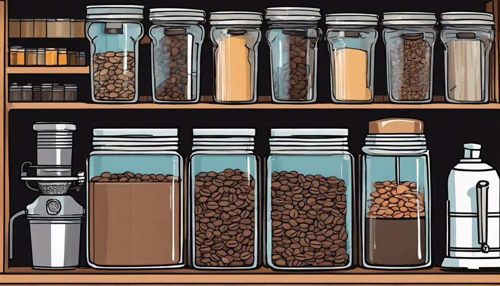 preserving coffee in containers