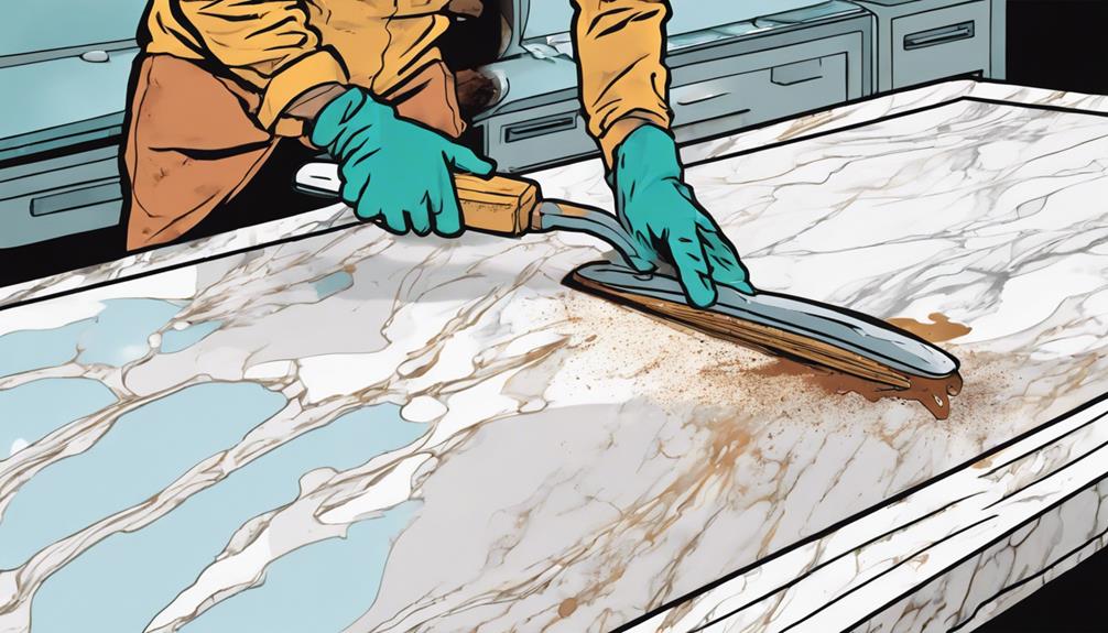 removing stains from marble