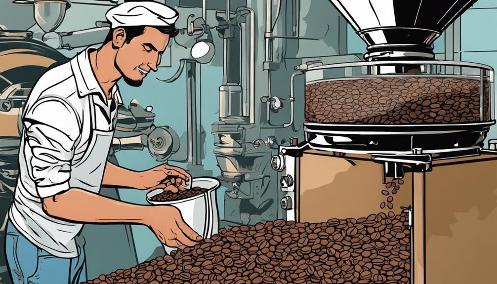 roasting coffee beans carefully