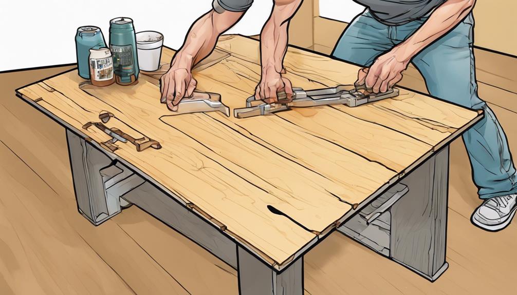 securing coffee table tops