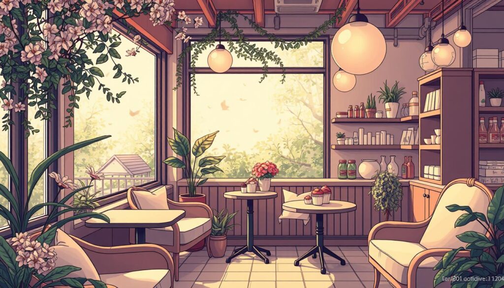 serene café ambiance