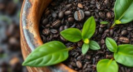 adding coffee grounds to compost