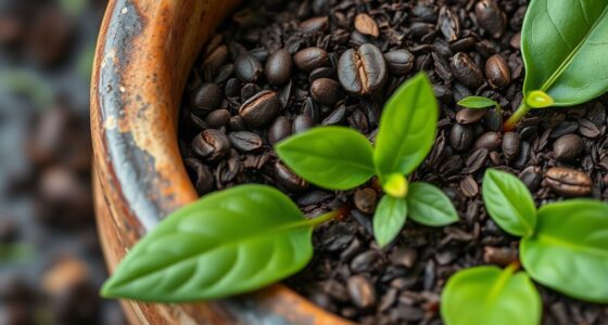 adding coffee grounds to compost