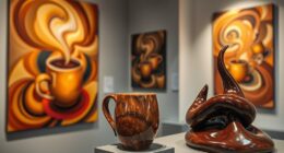 coffee themed art displays