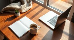organize coffee desk workspace