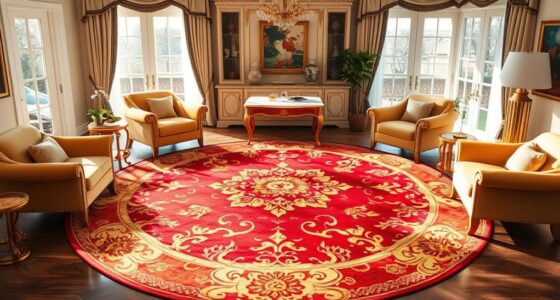 elegant round silk rugs