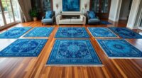 top yilong blue silk rugs