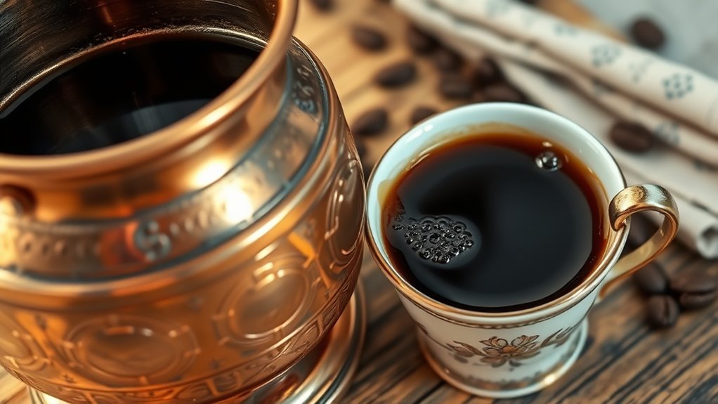 traditional turkish coffee brewing