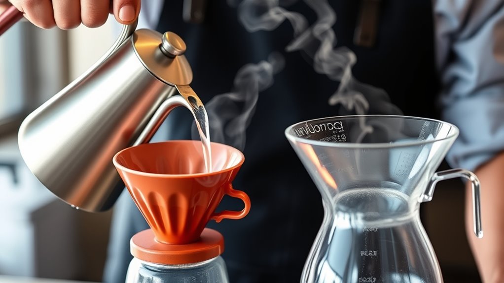 handle hot water carefully