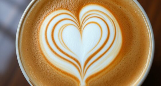 cappuccino heart and tulip