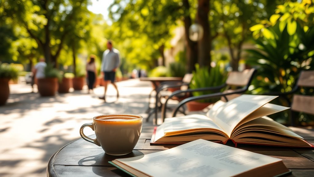 choosing coffee or walking