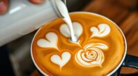 coffee art with heart tulip